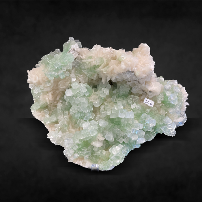 FLAT TERMINATED GREEN APOPHYLLITE WITH STILBITE