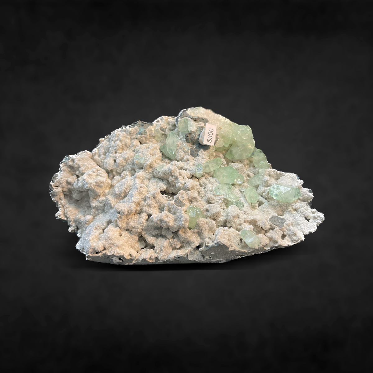 GREEN APOPHYLLITE ON MATRIX