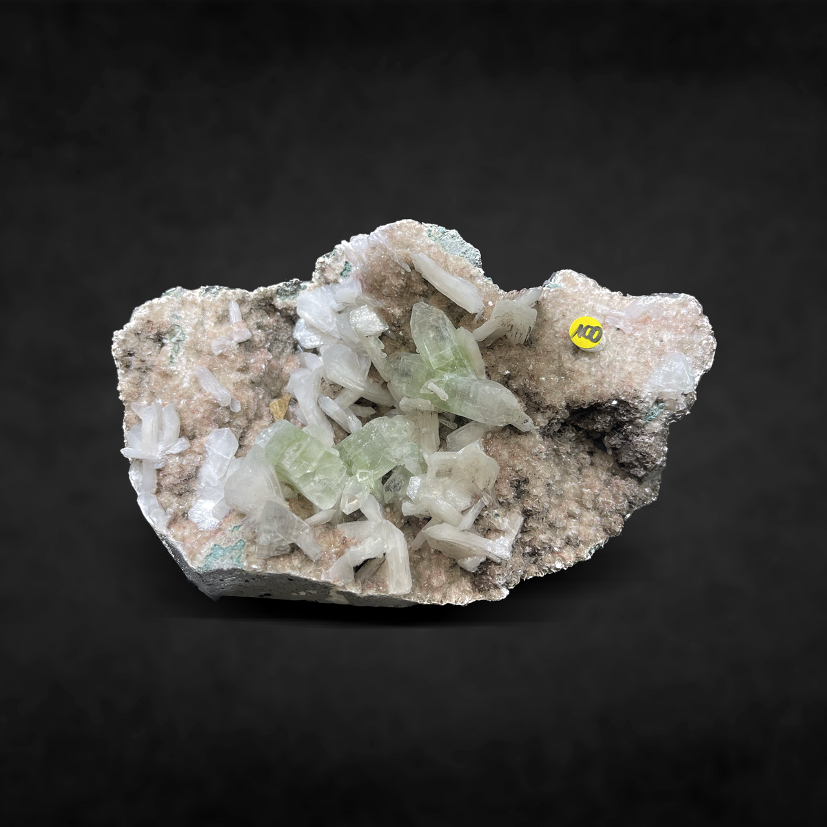 GREEN APOPHYLLITE WITH STILBITE